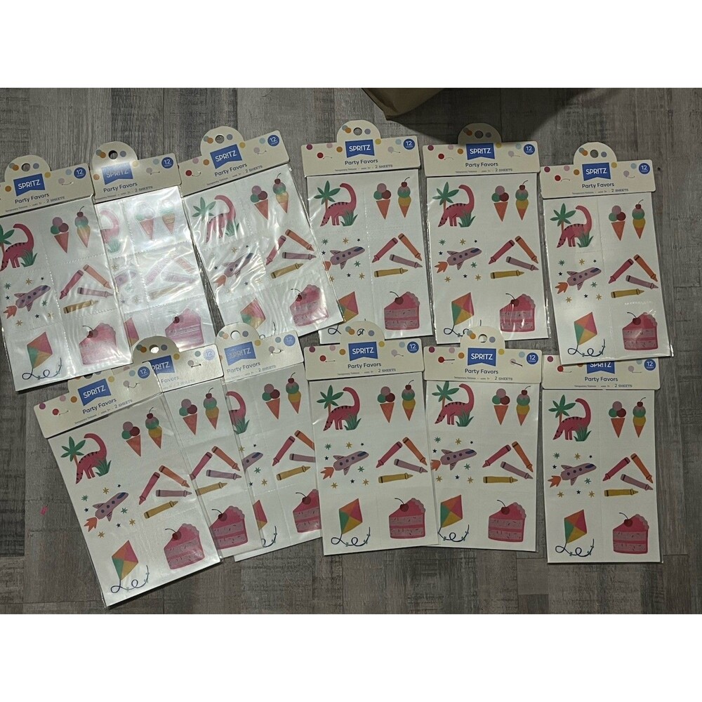 12 Spritz Temporary Tattoos Party Favor 12 Ct Birthday Goodie Bag School